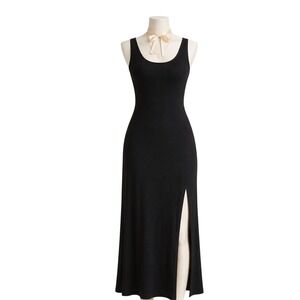 FLAX by Jeanne Engelhart Black Petite Sleeveless Maxi Dress
